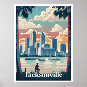 Jacksonville Florida Vintage-Reiseillustration Poster