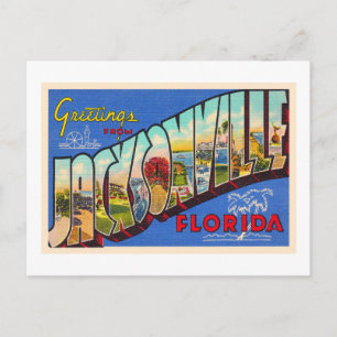 Jacksonville Florida Vintager Großbuchstabe Postka Postkarte
