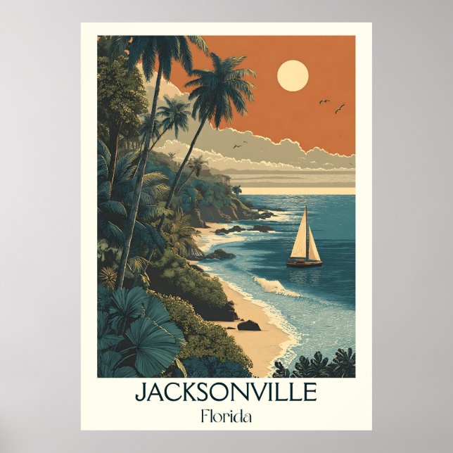 Jacksonville Florida Vintager Strand Poster (Vorne)