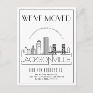Jacksonville Modern Deko   Änderung der Anschrift Ankündigungspostkarte