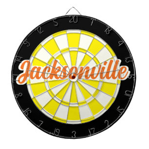 Jacksonville Orange Text Gelb Weiß Dartscheibe
