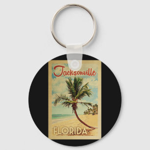 Jacksonville Palm Tree Vintage Travel Schlüsselanhänger