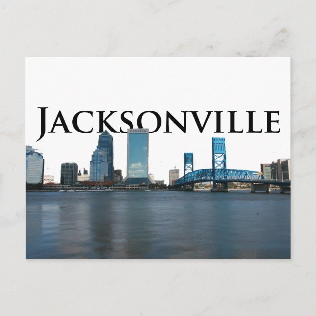 Jacksonville Skyline mit Jacksonville im Himmel Postkarte (Vorderseite)