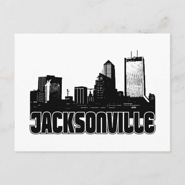 Jacksonville Skyline Postkarte (Vorderseite)