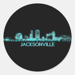 Jacksonville Skyline Runder Aufkleber