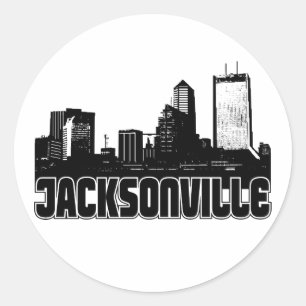 Jacksonville Skyline Runder Aufkleber