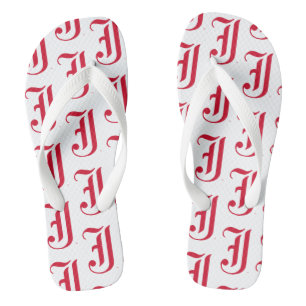 Jacksonville Staat University Classic JSU Letter Flip Flops