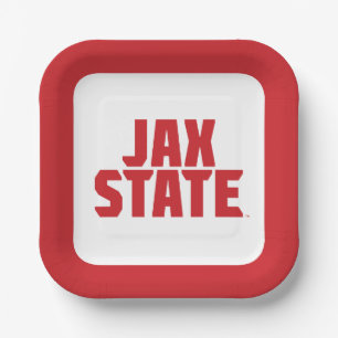 Jacksonville Staat University JAX STAAT Bold Red Pappteller