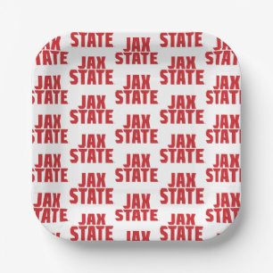 Jacksonville Staat University JAX STAAT Bold Red Pappteller