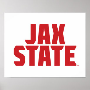 Jacksonville Staat University JAX STAAT Bold Red Poster
