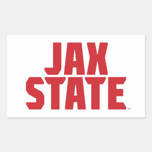 Jacksonville Staat University JAX STAAT Bold Red Rechteckiger Aufkleber