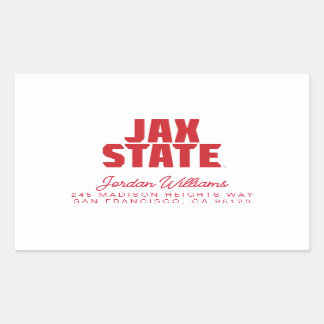 Jacksonville Staat University JAX STAAT Bold Red Rechteckiger Aufkleber