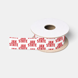Jacksonville Staat University JAX STAAT Bold Red Satinband