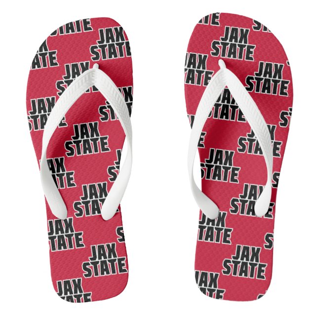 Jacksonville Staat University JAX STAAT Bold Text Flip Flops (Fußbett)