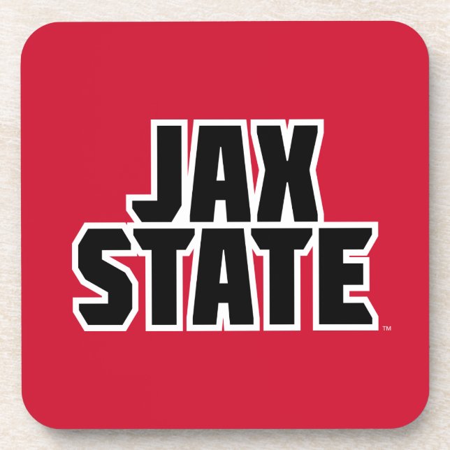 Jacksonville Staat University JAX STAAT Bold Text Getränkeuntersetzer (Vorderseite)