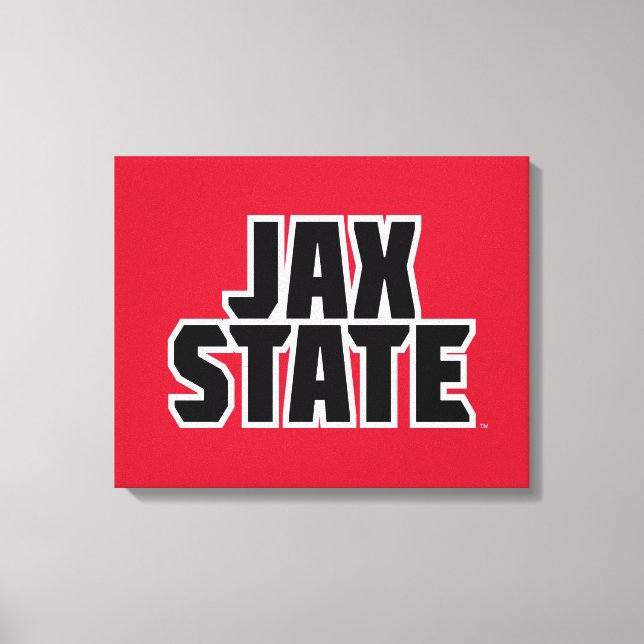 Jacksonville Staat University JAX STAAT Bold Text Leinwanddruck (Vorderseite)