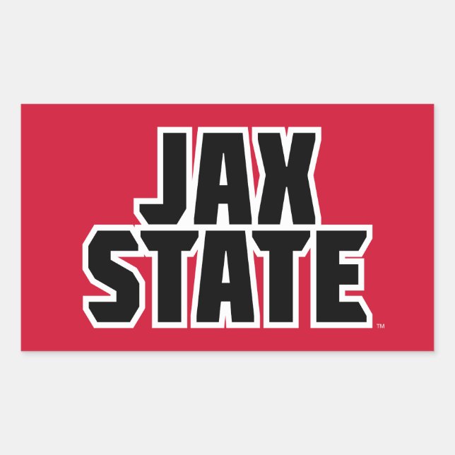 Jacksonville Staat University JAX STAAT Bold Text Rechteckiger Aufkleber (Vorderseite)