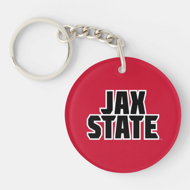 Jacksonville Staat University JAX STAAT Bold Text Schlüsselanhänger (Vorderseite)