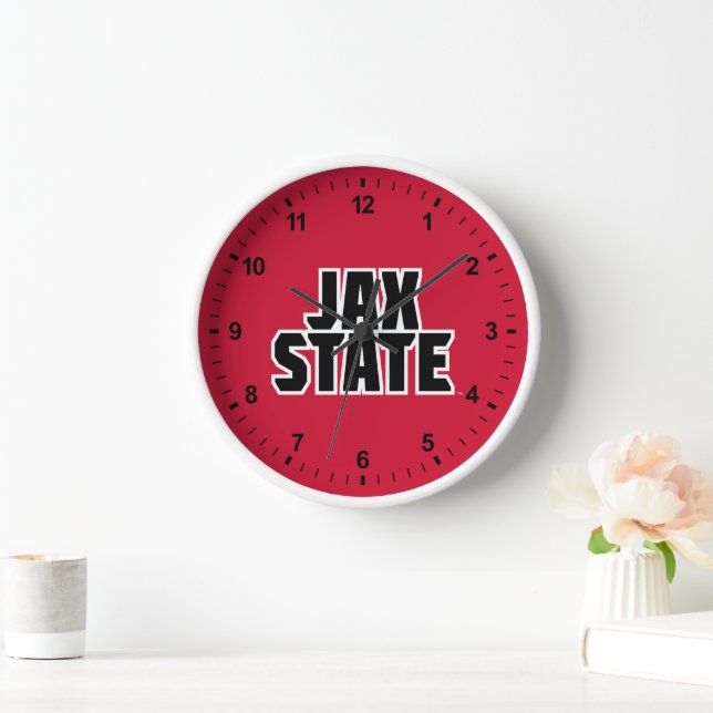 Jacksonville Staat University JAX STAAT Bold Text Uhr (Zuhause)