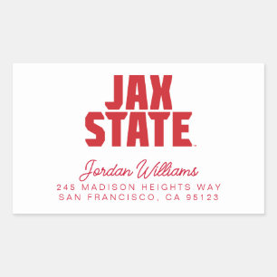Jacksonville State University JAX STATE Fett Rot Rechteckiger Aufkleber