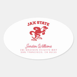 Jacksonville State University JAX State Gamecocks Ovaler Aufkleber
