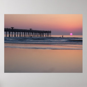 Jacksonville-Strand, Florida-Sonnenaufgang-Plakat Poster