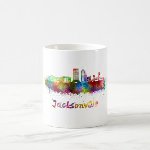 Jacksonville V2 skyline im Watercolor Kaffeetasse