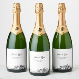 Jacksonville Wedding Personalisiert Champagne Labe