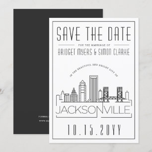 Jacksonville Wedding   Skyline Save the Date Einladung