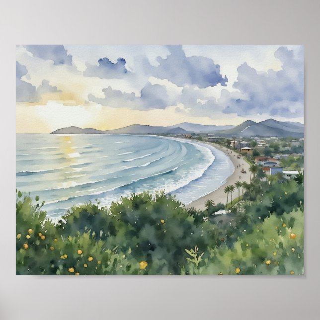 Jaco Beach Costa Rica Watercolor Poster (Vorne)