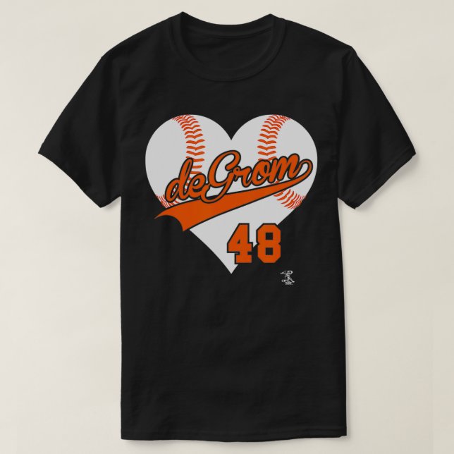 Jacob deGrom Baseball Heart Gameday T-Shirt (Design vorne)