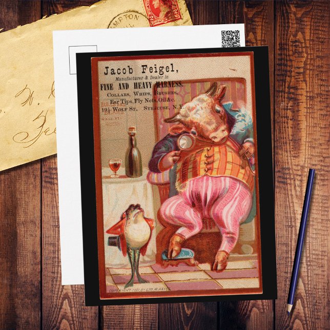 Jacob Feigel Harness Ad Vintag Postkarte (Von Creator hochgeladen)