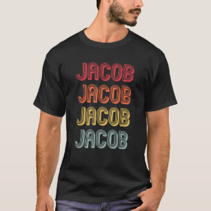 JACOB Geschenkname Personalisiert Funny Retro Vint T-Shirt