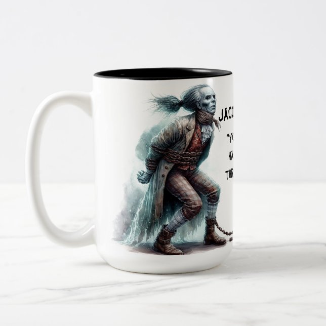 Jacob Marley - Eine Weihnachts-Carol-Tasse Zweifarbige Tasse (Links)