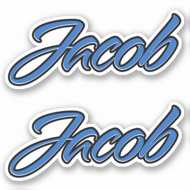 Jacob Name blue Aufkleber Sticker Stickerset (Vorderseite)