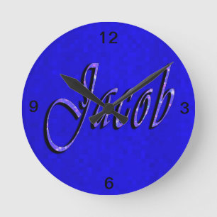 Jacob Name Logo, Runde Wanduhr