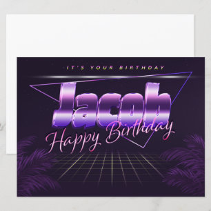 Jacob Name Vorname lila retro Karte Geburtstag