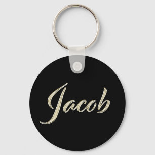 Jacob Name whitegold Button Schlüsselanhänger