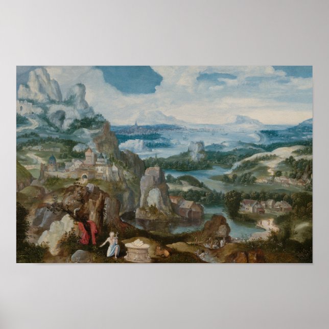 Jacob Patinir - Landschaft mit dem Heiligen Dom Poster (Vorne)