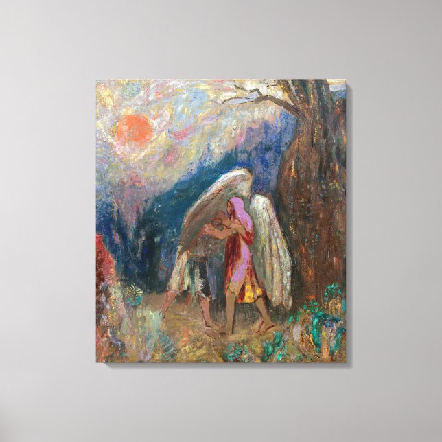 Jacob und der Engel | Odilon Redon | Leinwanddruck (Vorderseite)