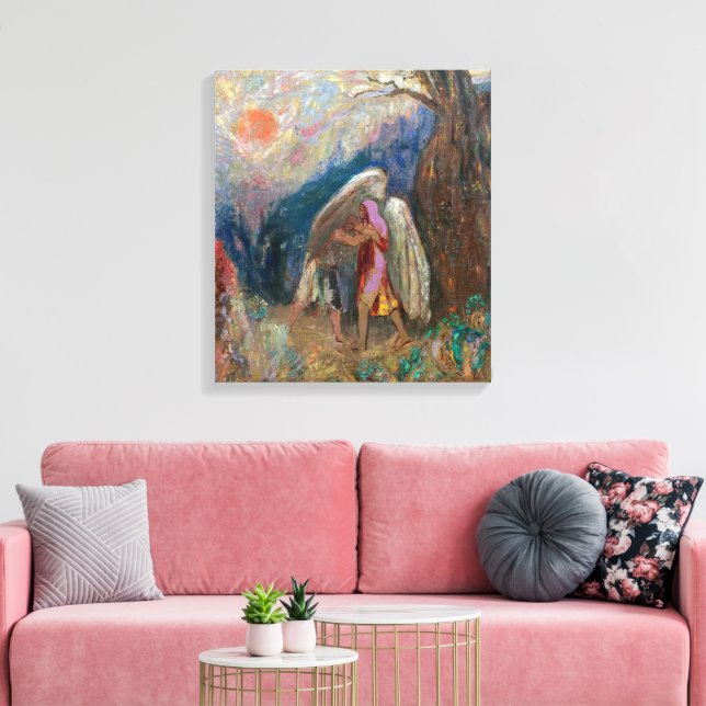 Jacob und der Engel | Odilon Redon | Leinwanddruck (Insitu (Wohnzimmer))