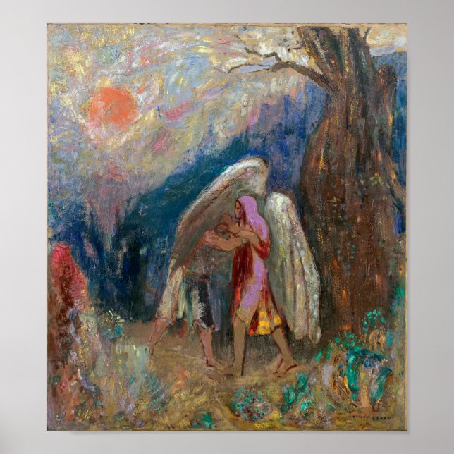 Jacob und der Engel | Odilon Redon | Poster (Vorne)