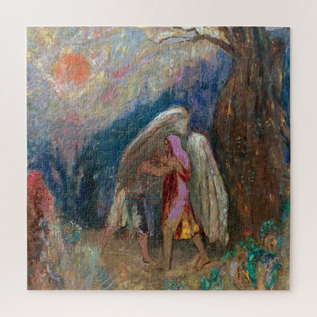 Jacob und der Engel | Odilon Redon | Puzzle (Vertikal)