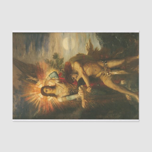 Jacob und der Engel von Gustave Moreau Seidenpapier (Vorderseite)