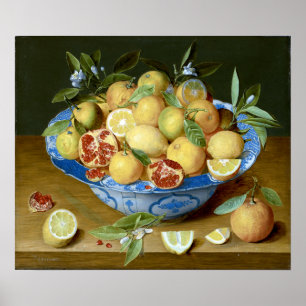 Jacob van Hulsdonck Still Life with Lemons, Orange Poster