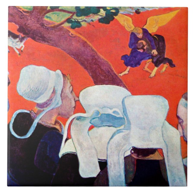 Jacob Wrestling mit dem Engel, Gauguin Fliese (Vorderseite)