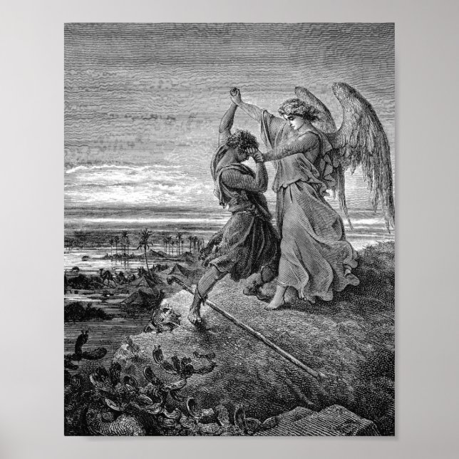 Jacob Wrestling mit dem Engel Gustave Dore 1855 Poster (Vorne)