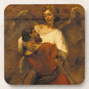 Jacob Wrestling mit dem Engel - Rembrandt - c1659 Getränkeuntersetzer