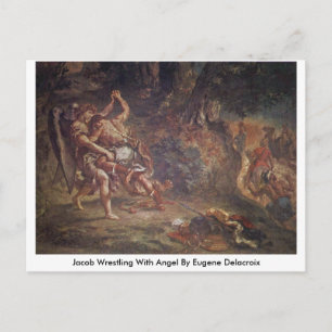 Jacob Wrestling mit Engel von Eugene Delacroix Postkarte