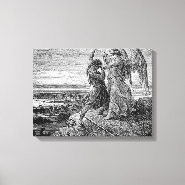 Jacob Wrestling With The Angel Gustave Dore 1855 Leinwanddruck (Vorderseite)